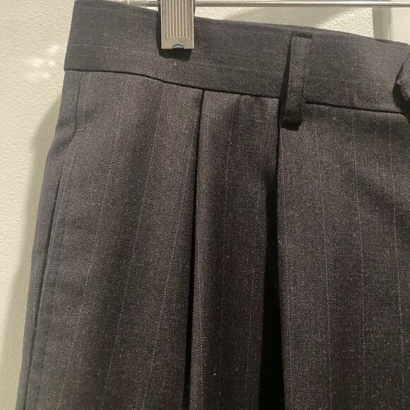 Tommy Hilfiger Pants Men 34x28.5 Charcoal Grey Pinstripe Cashmere Blend Pleated - Picture 6 of 15